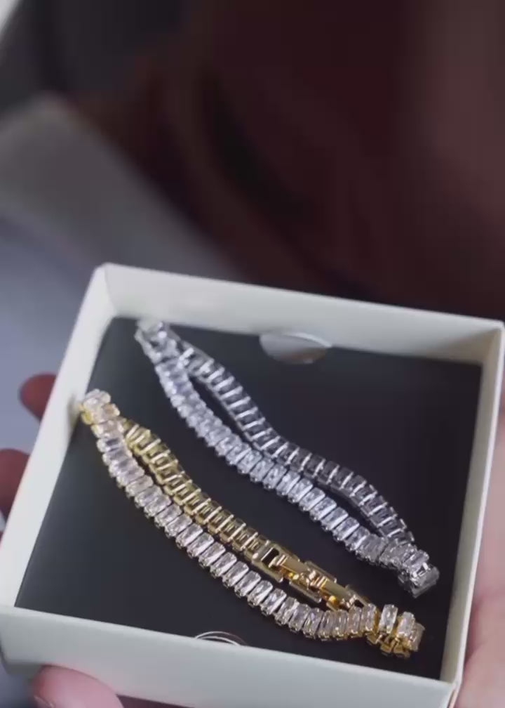 Emerald Diamond Tennis Bracelet Pack of 2